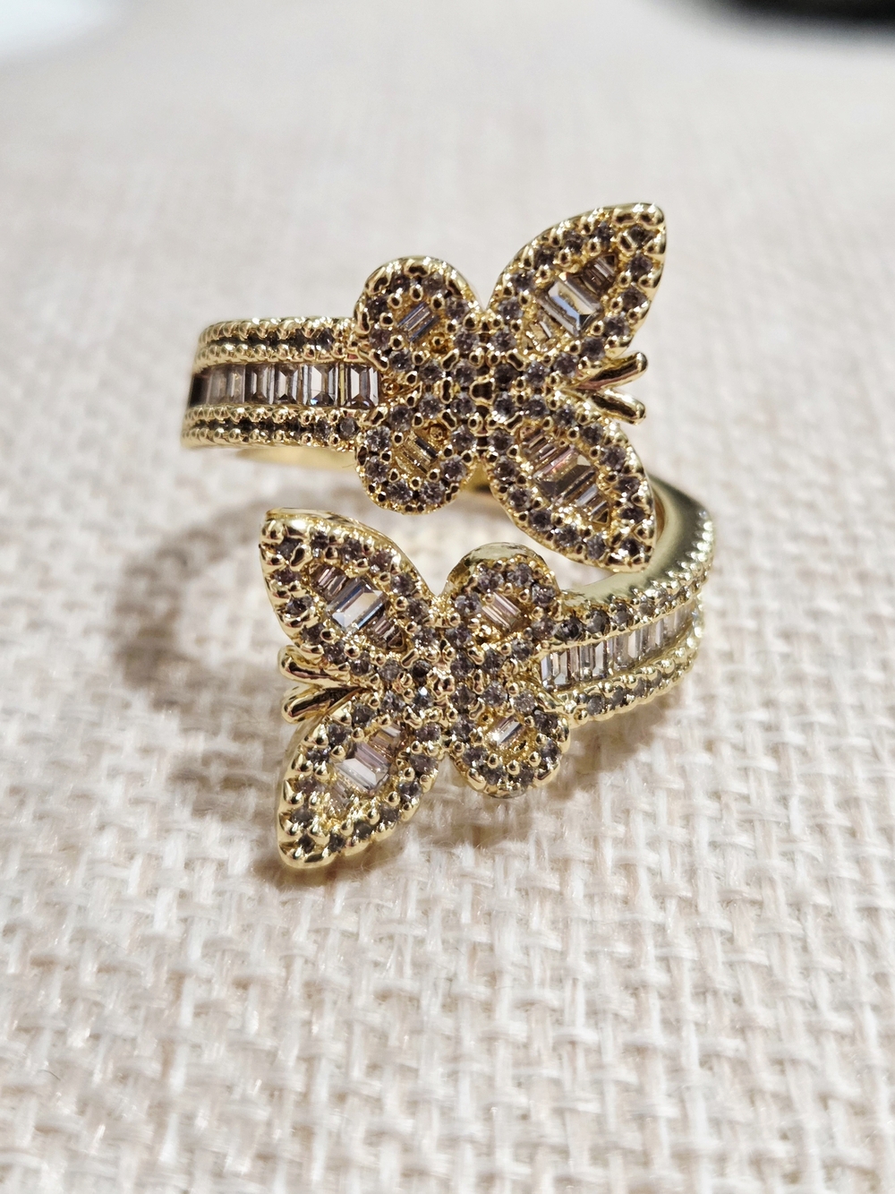 Gold Butterfly Wrap Ring - Women Jewelry~ Size 9